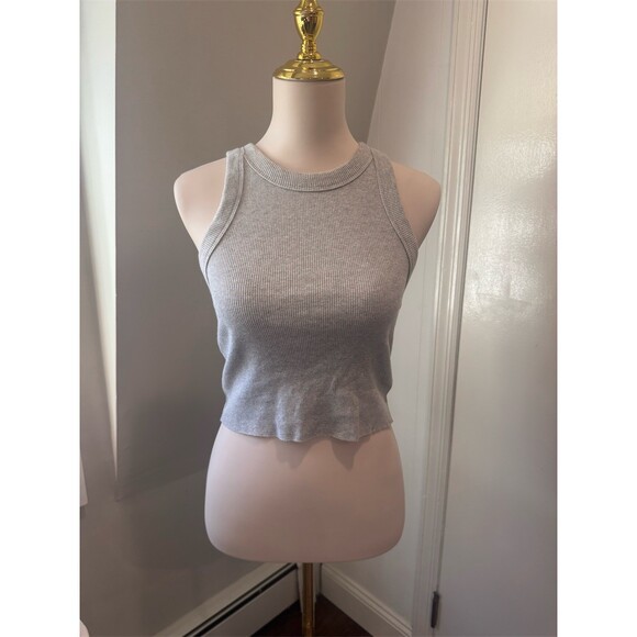 aerie Tops - Aerie | Ribbed Cropped Tank Top | Heather Gray |Size Small